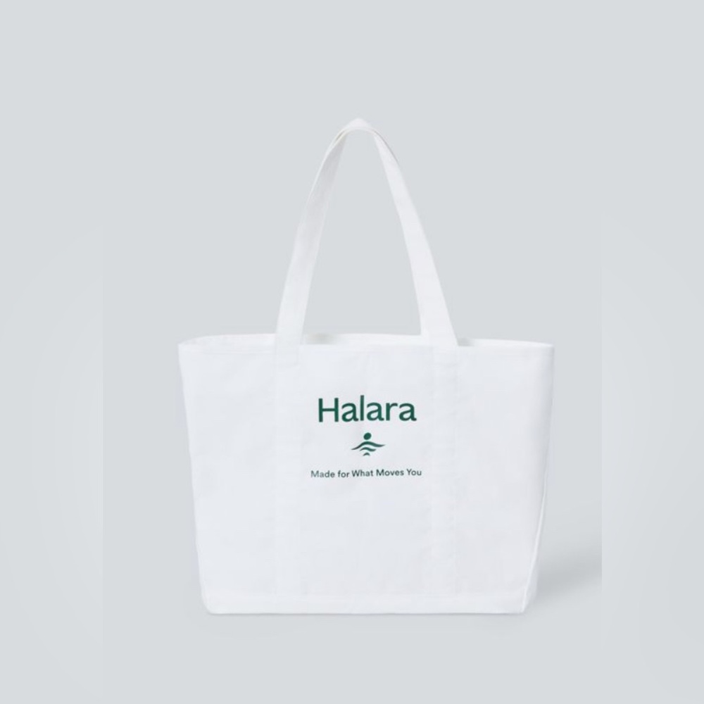 NWT Halara Letter Print Casual Canvas Tote Bag White/One Size